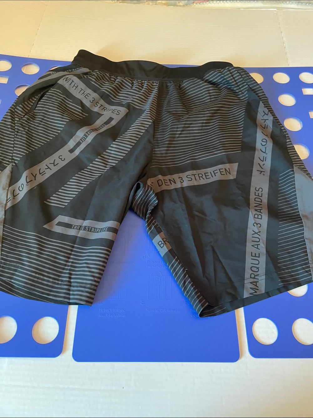 adidas Black Men’s Graphic Stripe Athletic Shorts